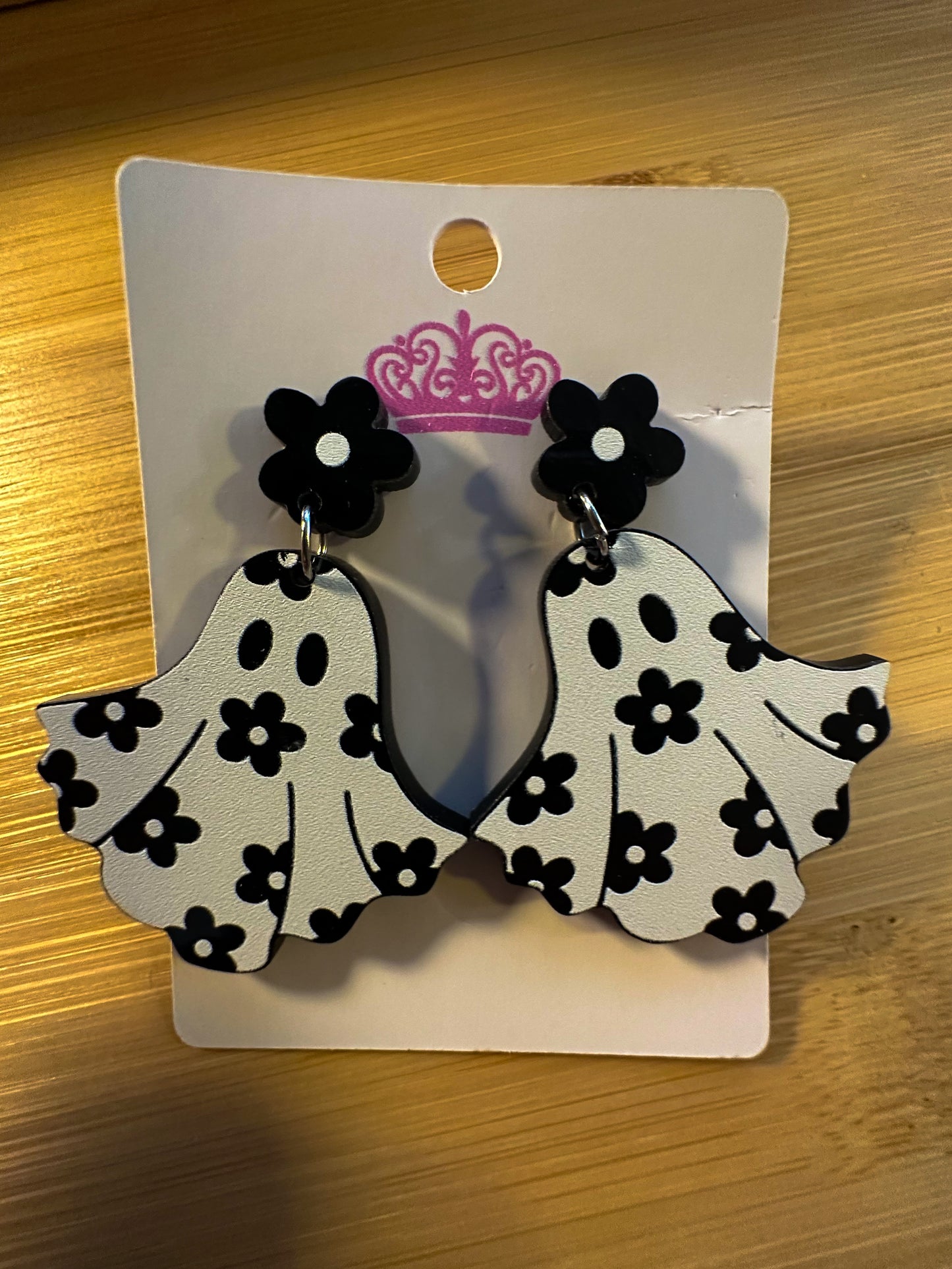 Halloween Flower Ghost Earrings
