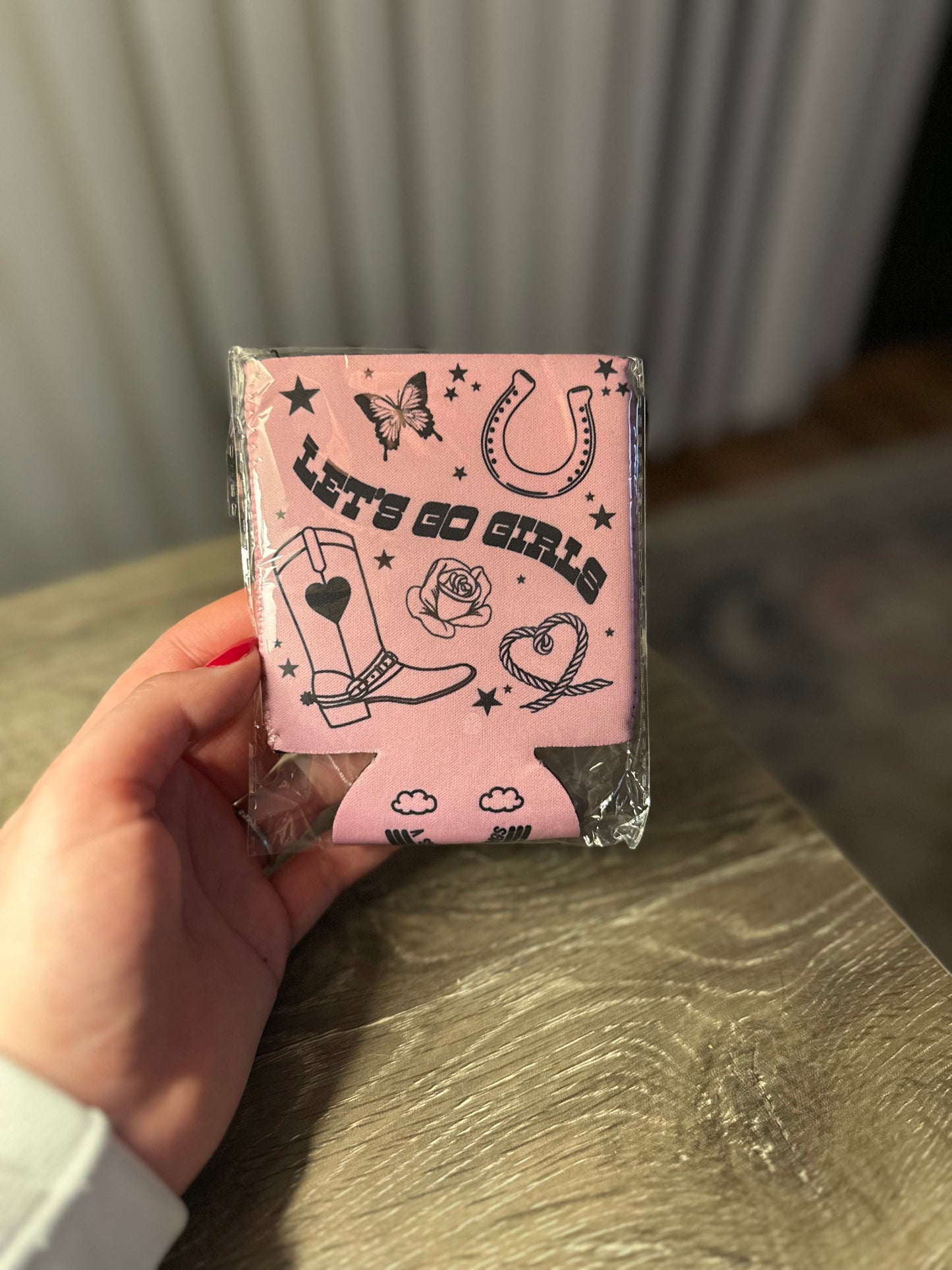 Light Pink Let's Go Girls Coozie
