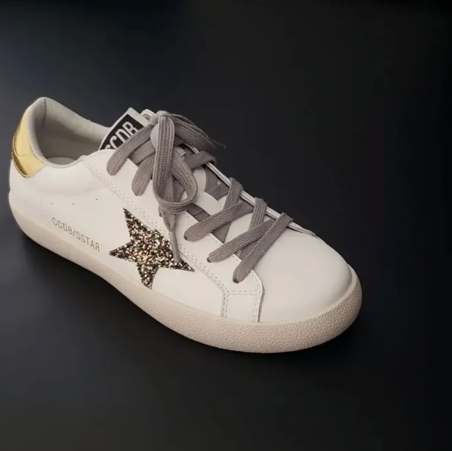 White and Gold Glitter Star