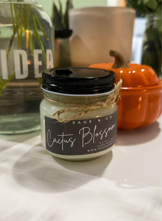 Mason Jar Candle 6.5 oz.: Cactus Blossom