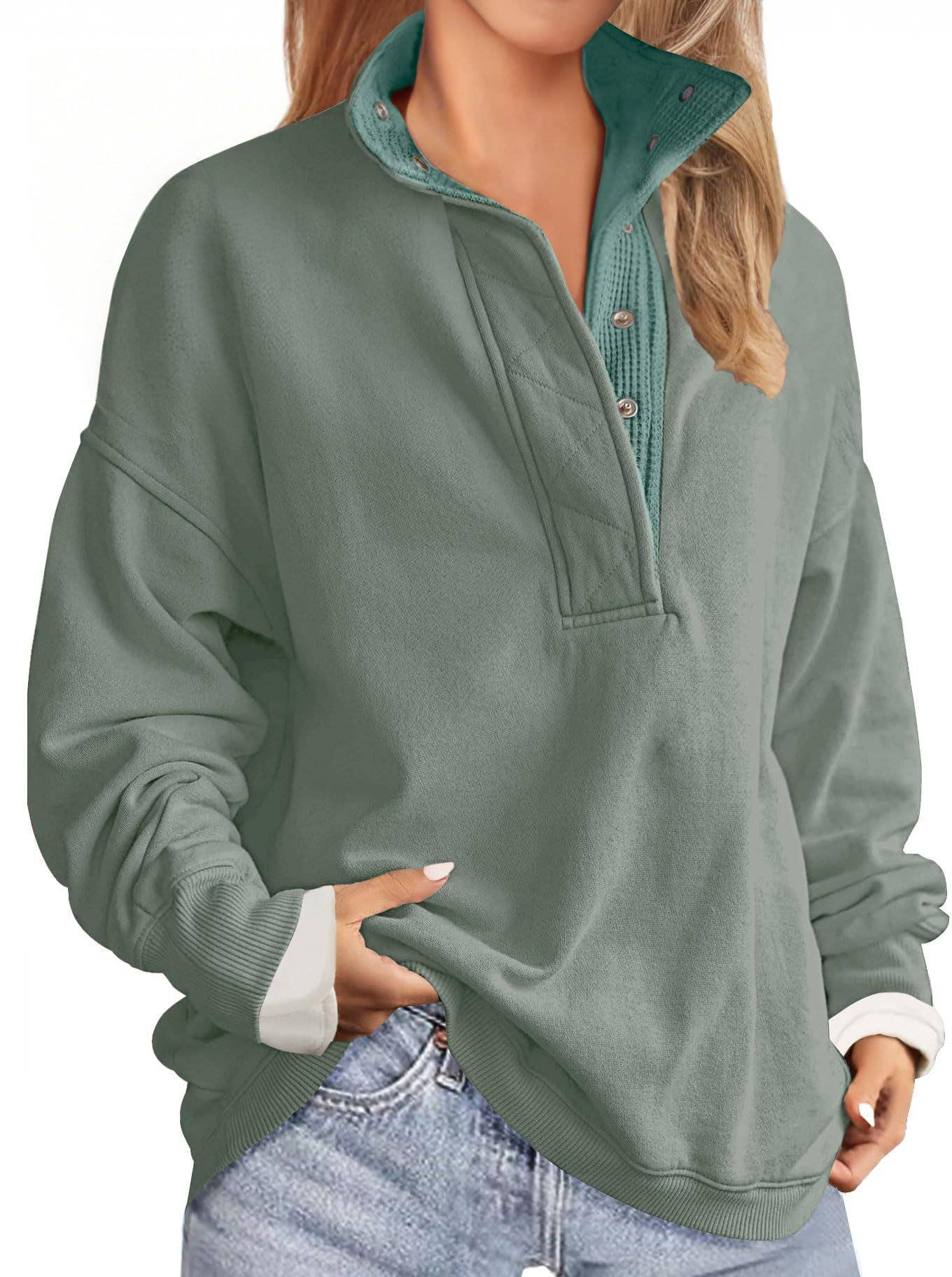 Western Retro Camo Tree Branch Collared Sweatshirt: Camo_3 / S